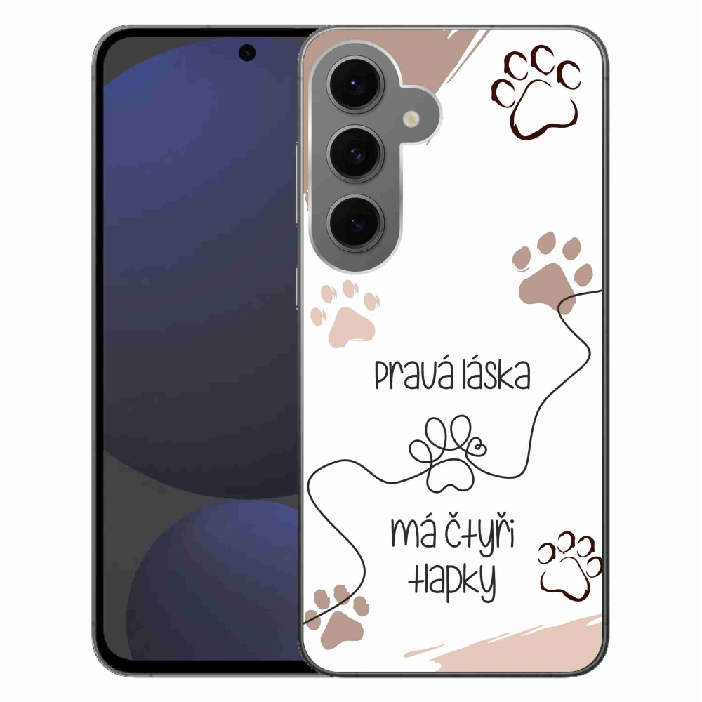 Gélový kryt mmCase na Samsung Galaxy S24 FE - psí motív 1 biele pozadie