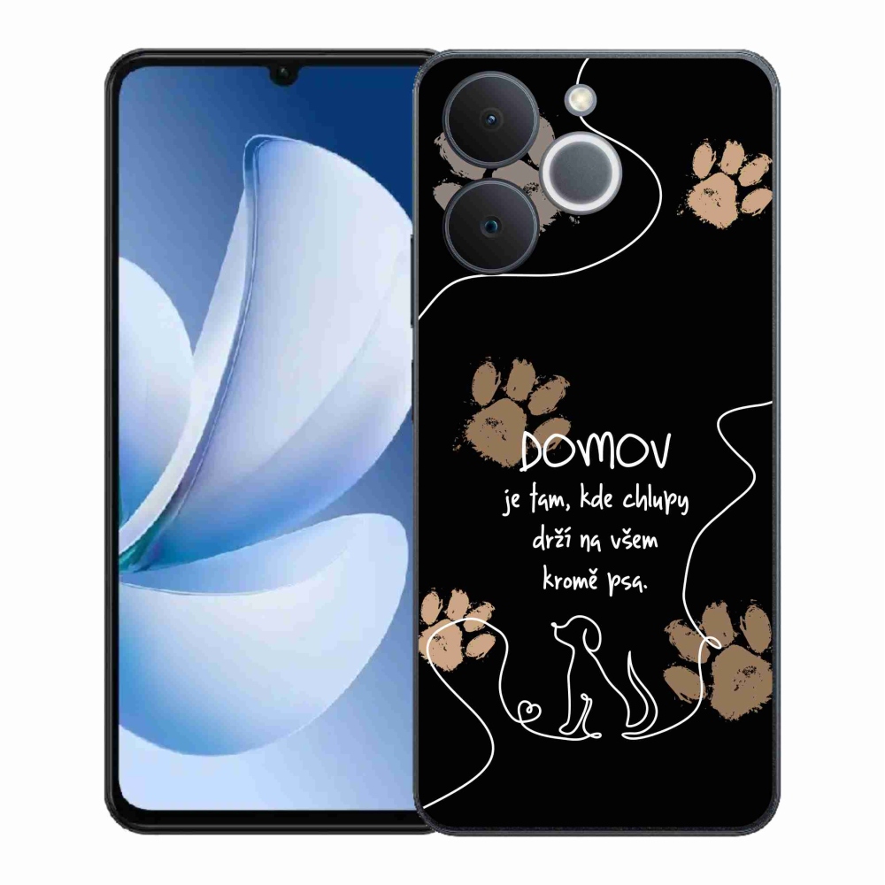 Gélový kryt mmCase na Realme Note 70T - psí motív čierne pozadie