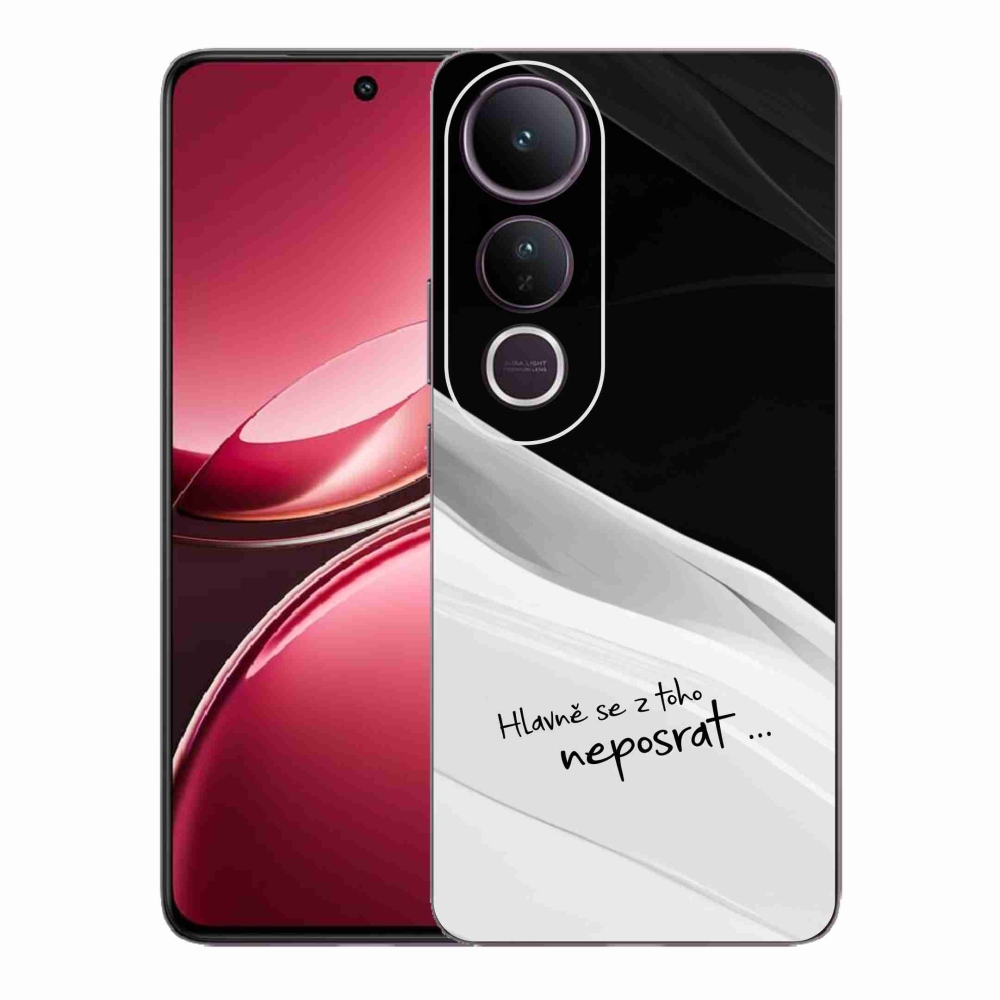 Gélový kryt mmCase na Vivo V50 Lite 4G/5G - vtipný text 13 bieločierne pozadie