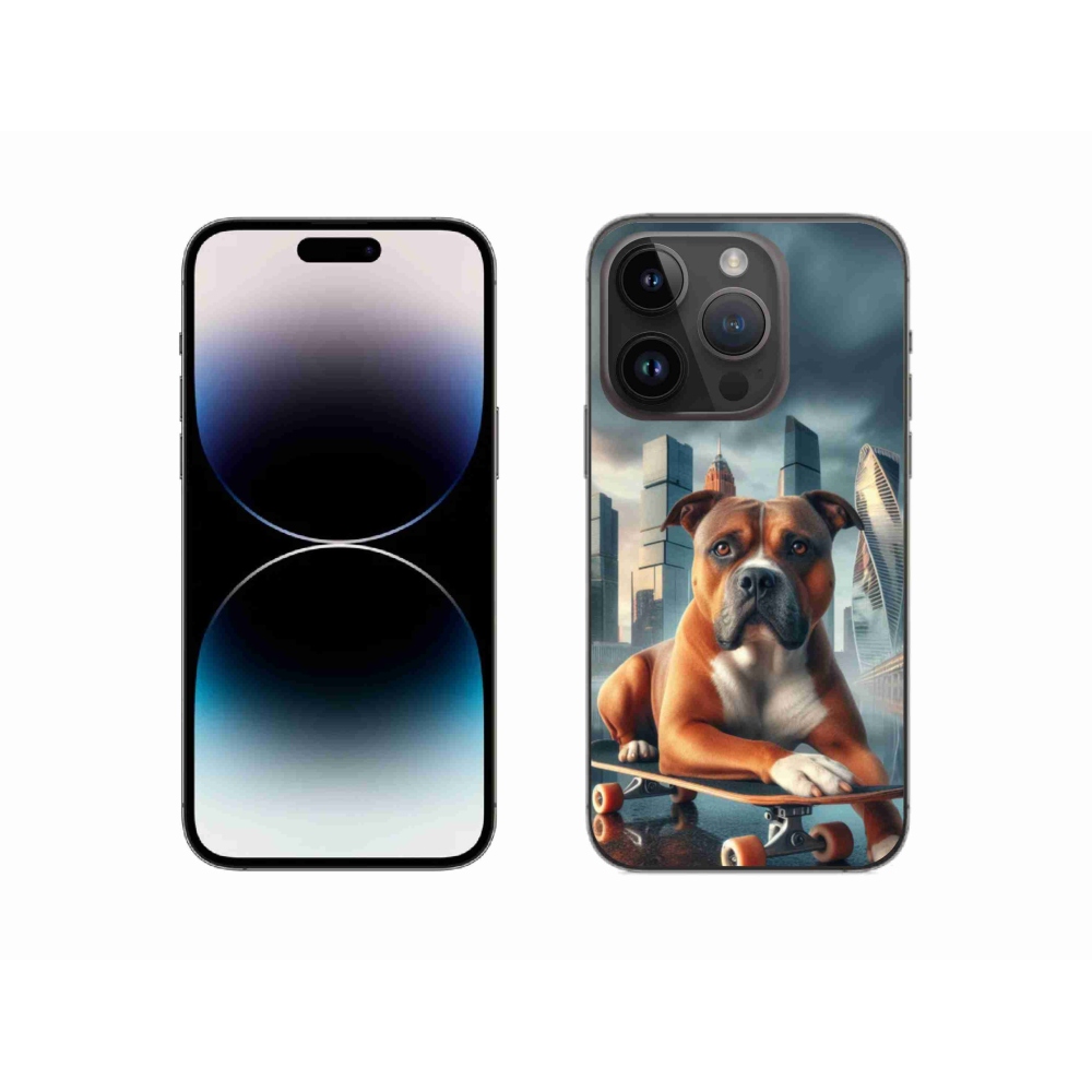 Gélový kryt mmCase na iPhone 14 Pro 6.1 - pes na skateboarde