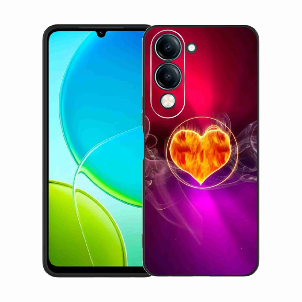 Gélový kryt mmCase na Vivo Y29s 5G - ohnivé srdce