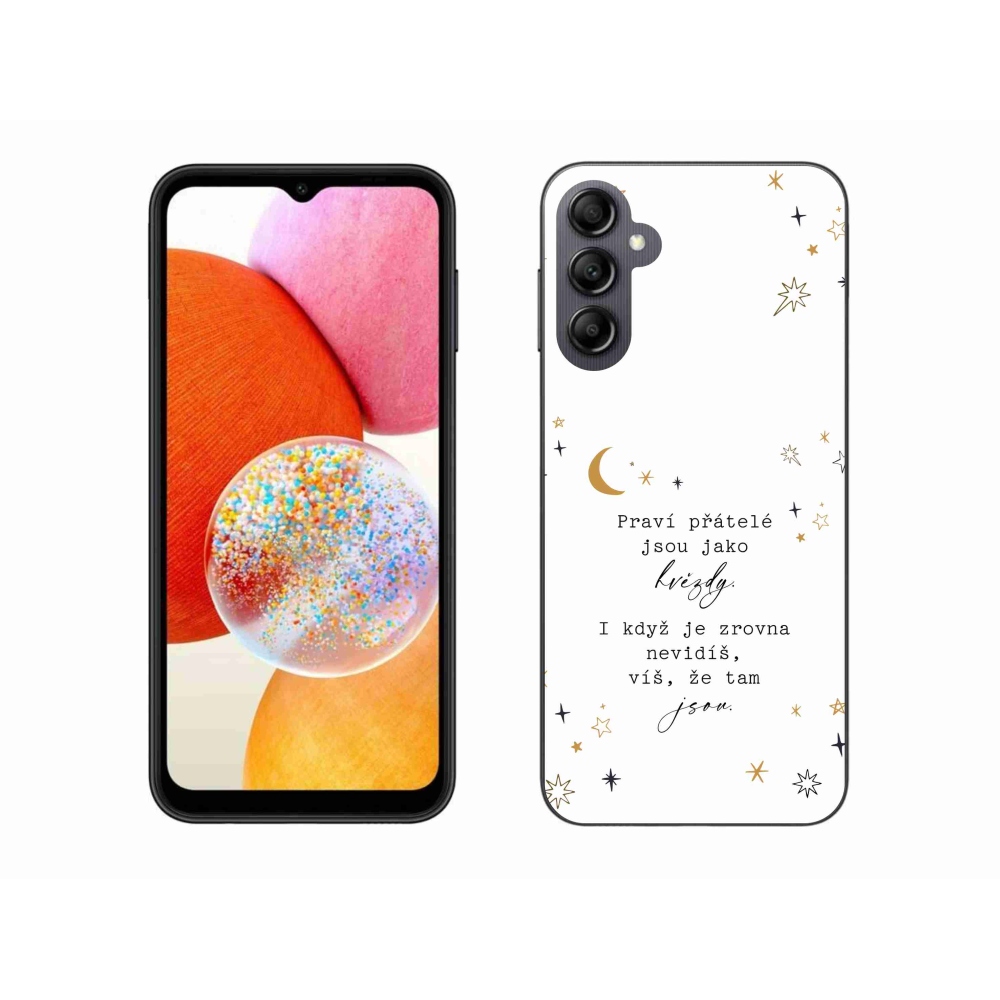 Gélový kryt mmCase na Samsung Galaxy A14 4G/5G - citát 6 biele pozadie