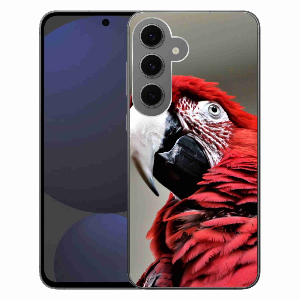 Gélový obal mmCase na Samsung Galaxy S24 FE - papagáj ara červený
