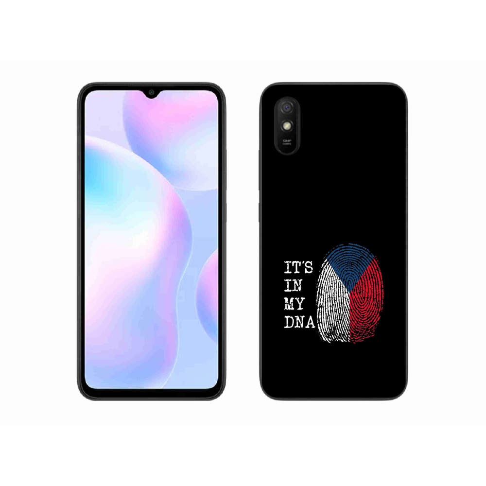 Gélový kryt mmCase na Xiaomi Redmi 9A - vlajka odtlačok prsta čierne pozadie
