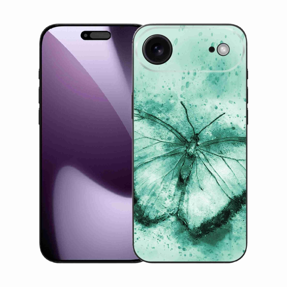 Gélový kryt mmCase na iPhone 17 Air - zelený motýľ
