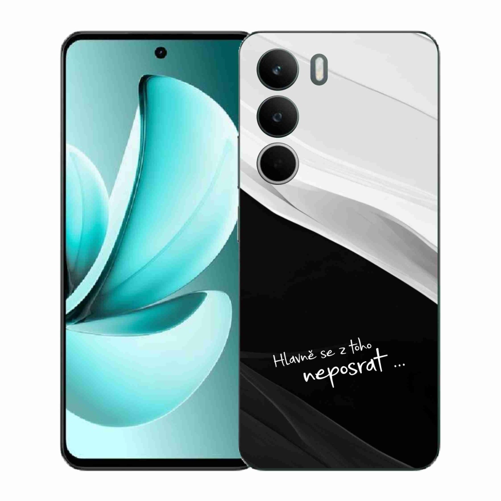 Gélový kryt mmCase na Realme C71 - vtipný text 13 čiernobiele pozadie