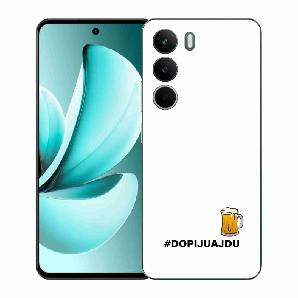 Gélový kryt mmCase na Realme C71 - pivný motív 1 biele pozadie