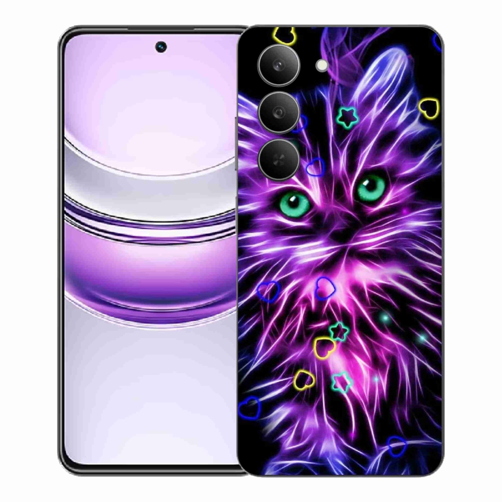 Gélový kryt mmCase na Realme 14x 5G - abstraktná mačka