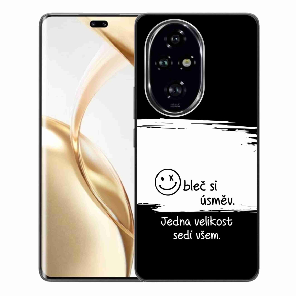 Gélový kryt mmCase na Honor 200 Pro 5G - vtipný text 8 bieločierne pozadie