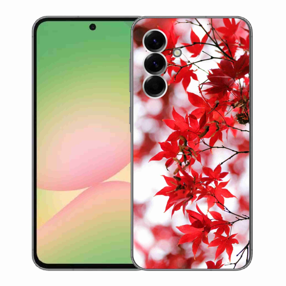 Gélový kryt mmCase na Samsung Galaxy A56 5G - červené listy