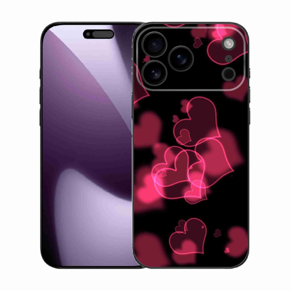 Gélový kryt mmCase na iPhone 17 Pro Max - červené srdiečka