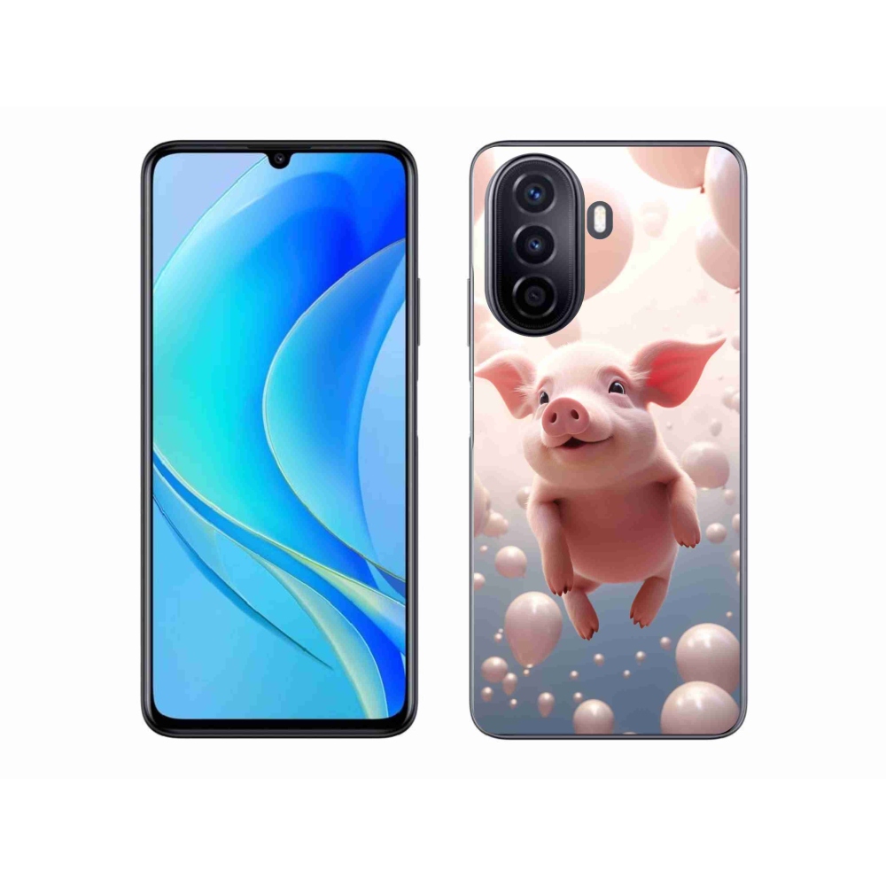 Gelový kryt mmCase na Huawei Nova Y70 - prasátko s balónky