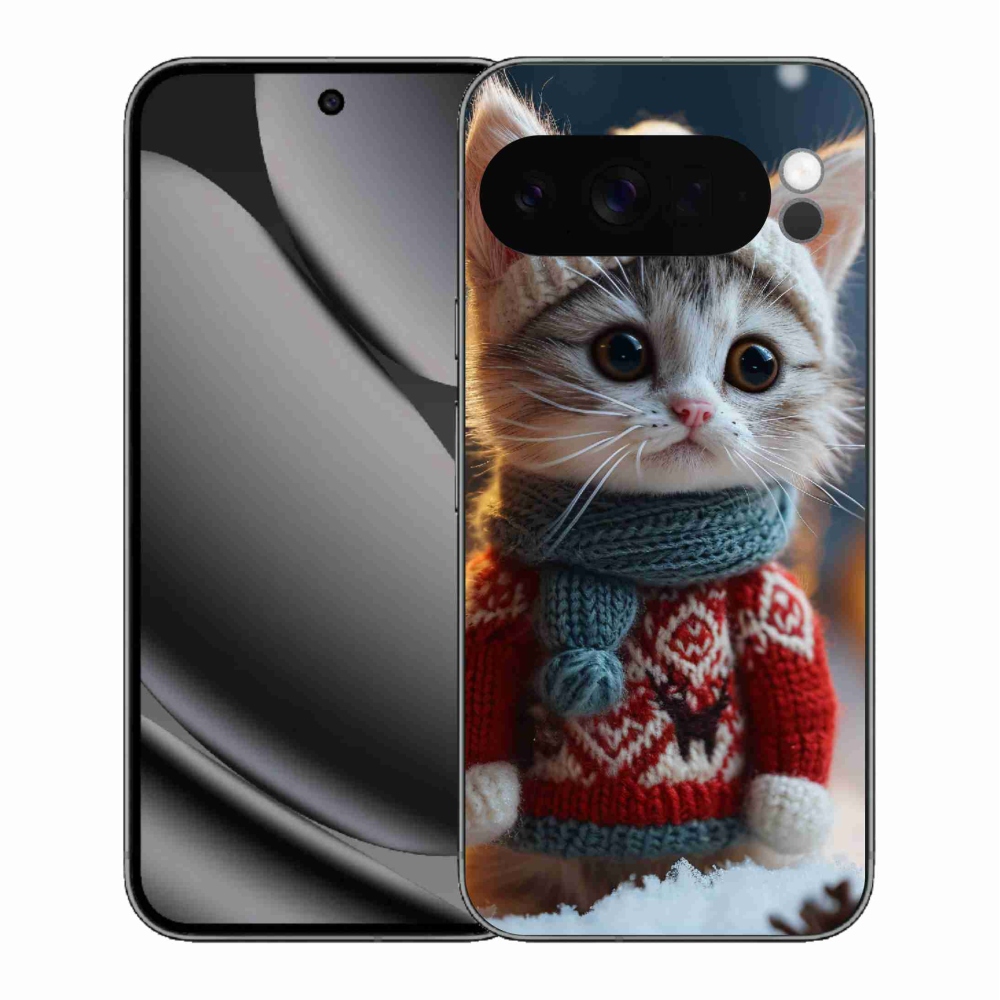 Gélový kryt mmCase na Google Pixel 10 Pro XL - mačiatko vo svetri