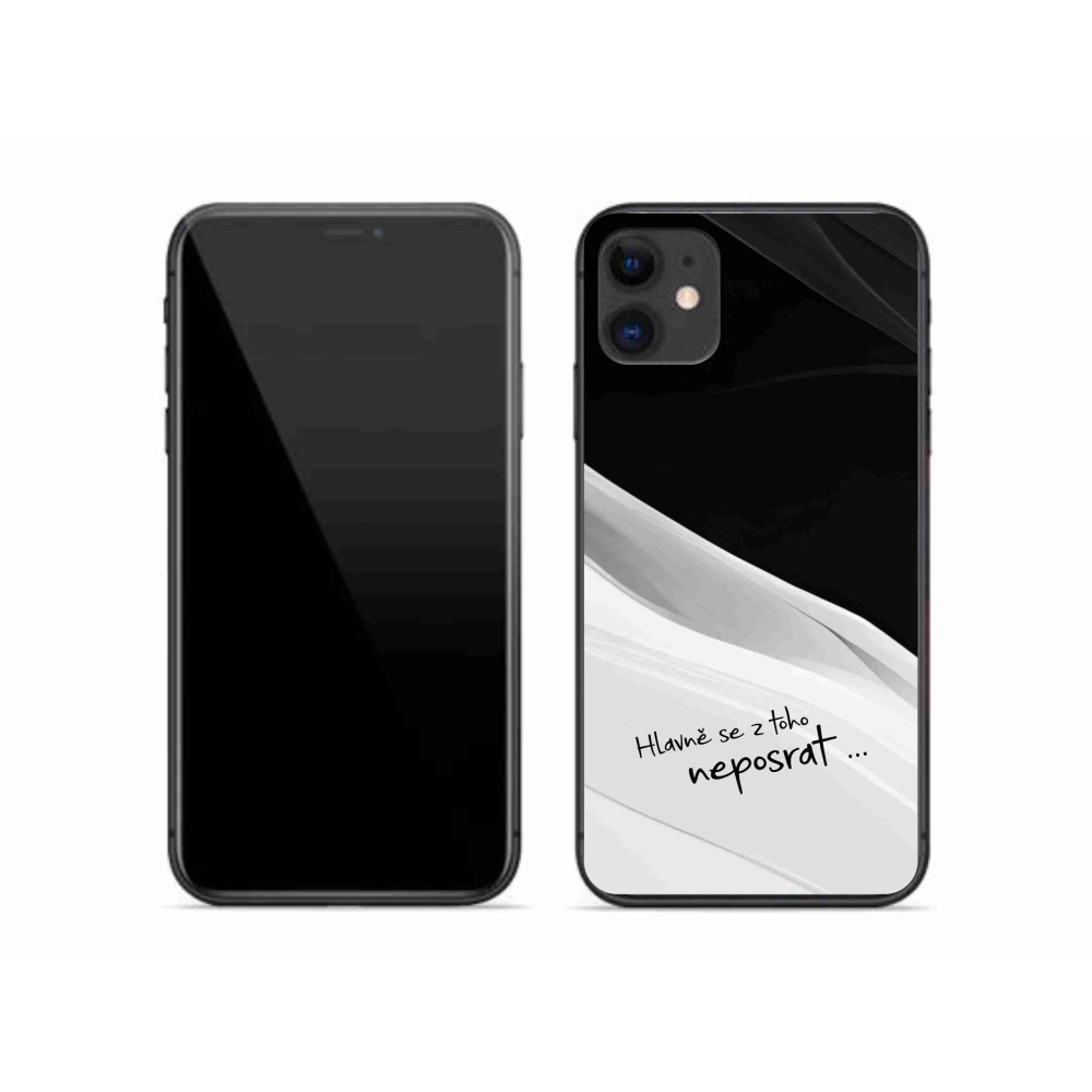 Gélový kryt mmCase na iPhone 11 - vtipný text 13 bieločierne pozadie