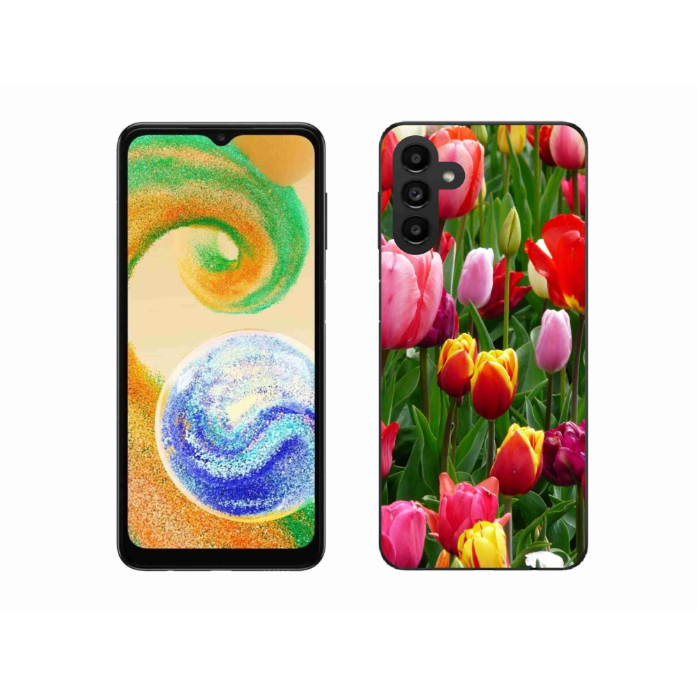 Gélový kryt mmCase na Samsung Galaxy A04s (164.7x76.7x9.1mm) - tulipány