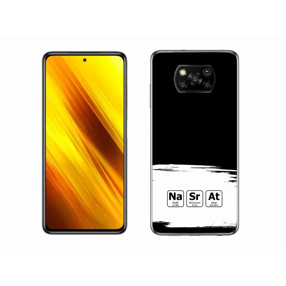 Gélový kryt mmCase na Xiaomi Poco X3 Pro - chemické prvky bieločierne pozadie