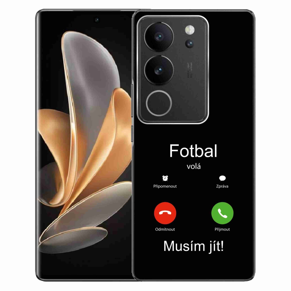 Gélový kryt mmCase na Vivo V29 5G - futbal volá čierne pozadie