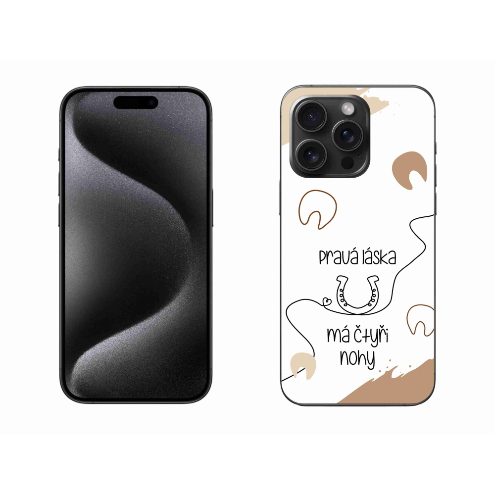 Gélový kryt mmCase na iPhone 15 Pro Max - konský motív biele pozadie