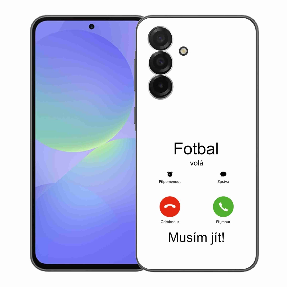 Gélový kryt mmCase na Samsung Galaxy A36 5G - futbal volá biele pozadie