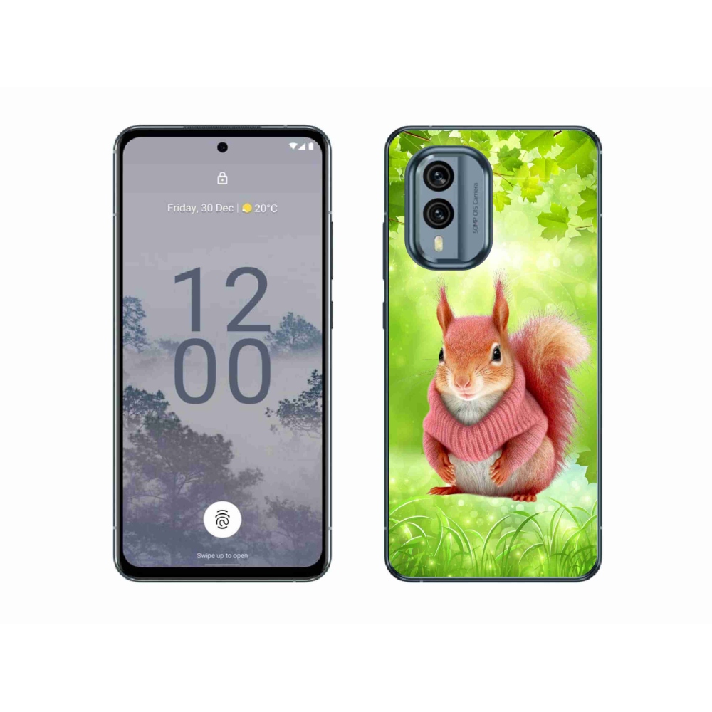 Gélový kryt mmCase na Nokia X30 5G - veverička vo svetri