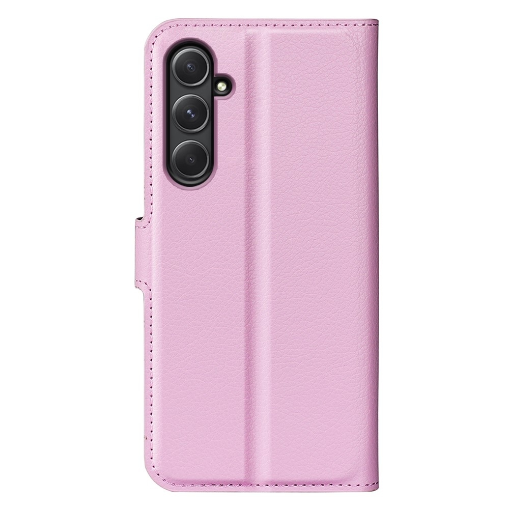 Litchi knižkové púzdro na Samsung Galaxy A55 5G - ružové