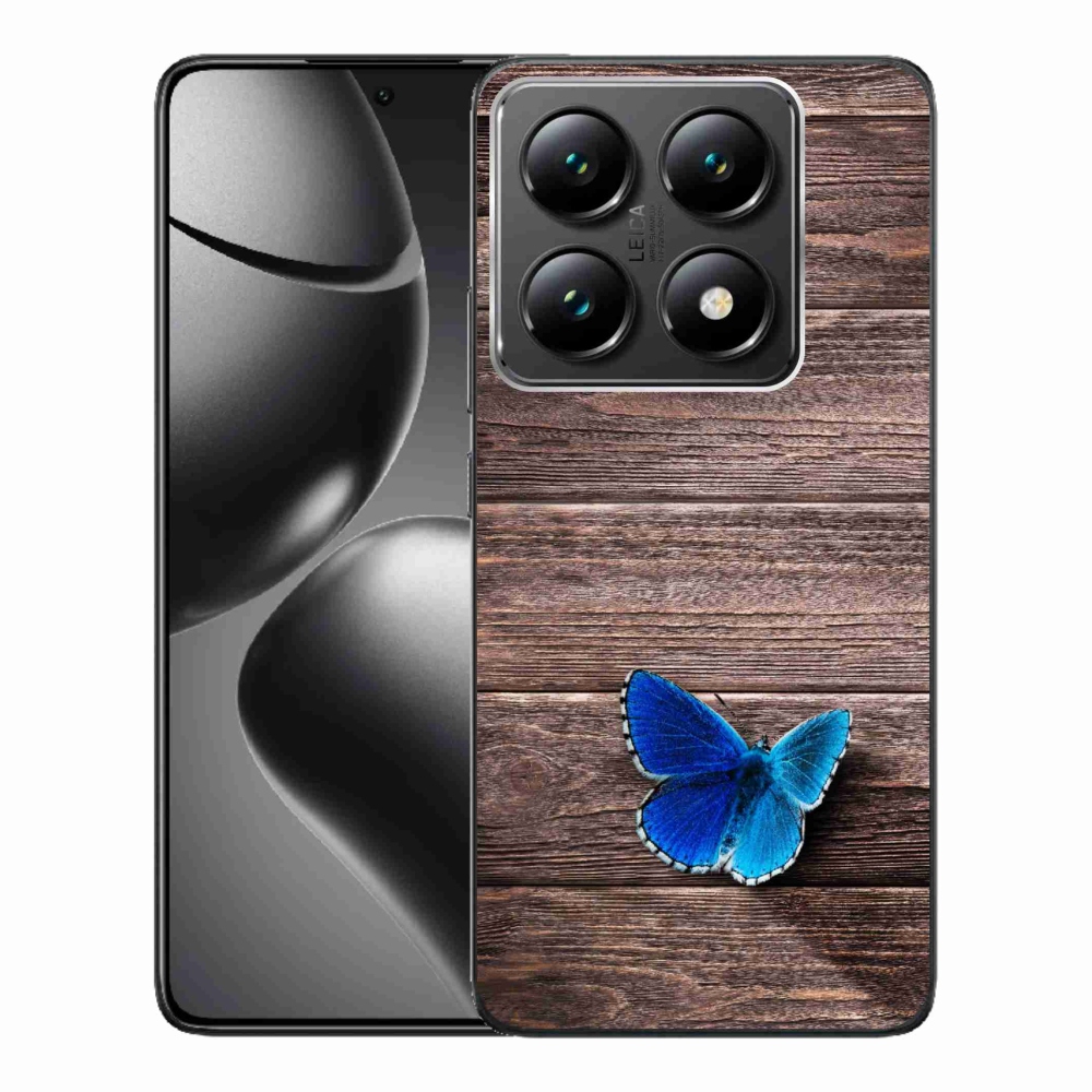 Gélový kryt mmCase na Xiaomi 14T Pro - modrý motýľ 1