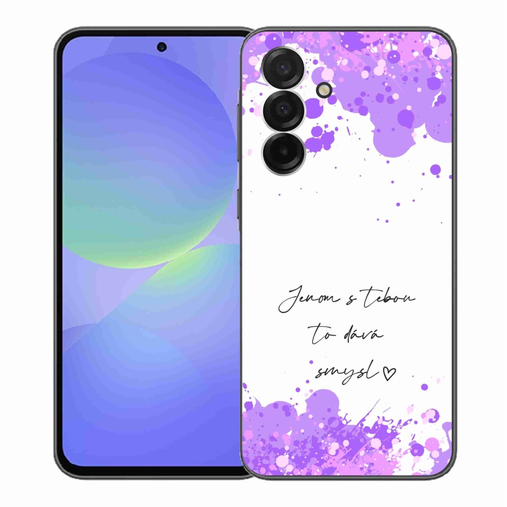 Gélový kryt mmCase na Samsung Galaxy A36 5G - zamilovaný text biele pozadie