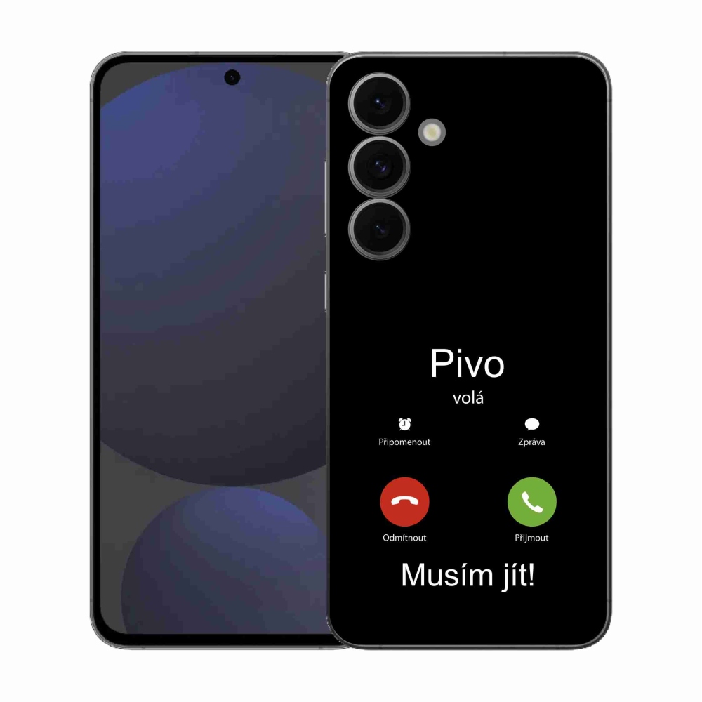 Gélový kryt mmCase na Samsung Galaxy S25 FE - pivo volá čierne pozadie
