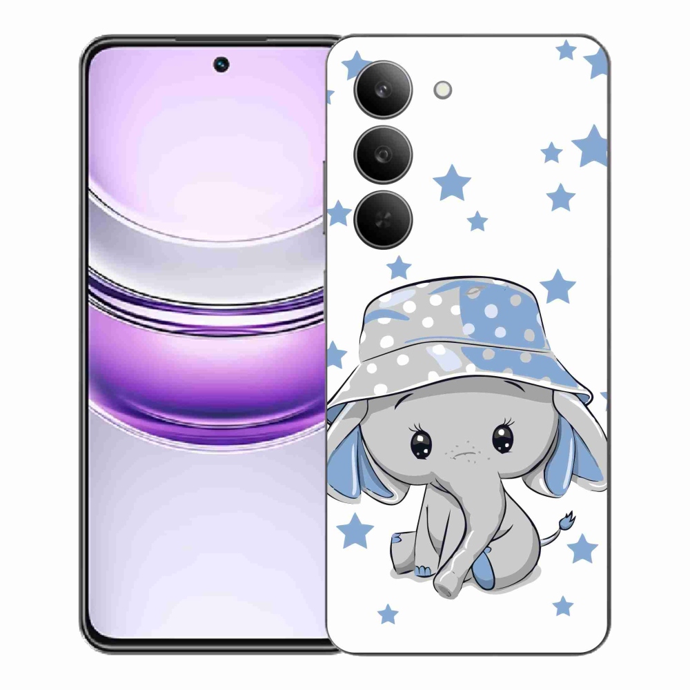 Gélový kryt mmCase na Realme 14x 5G - modrý slon