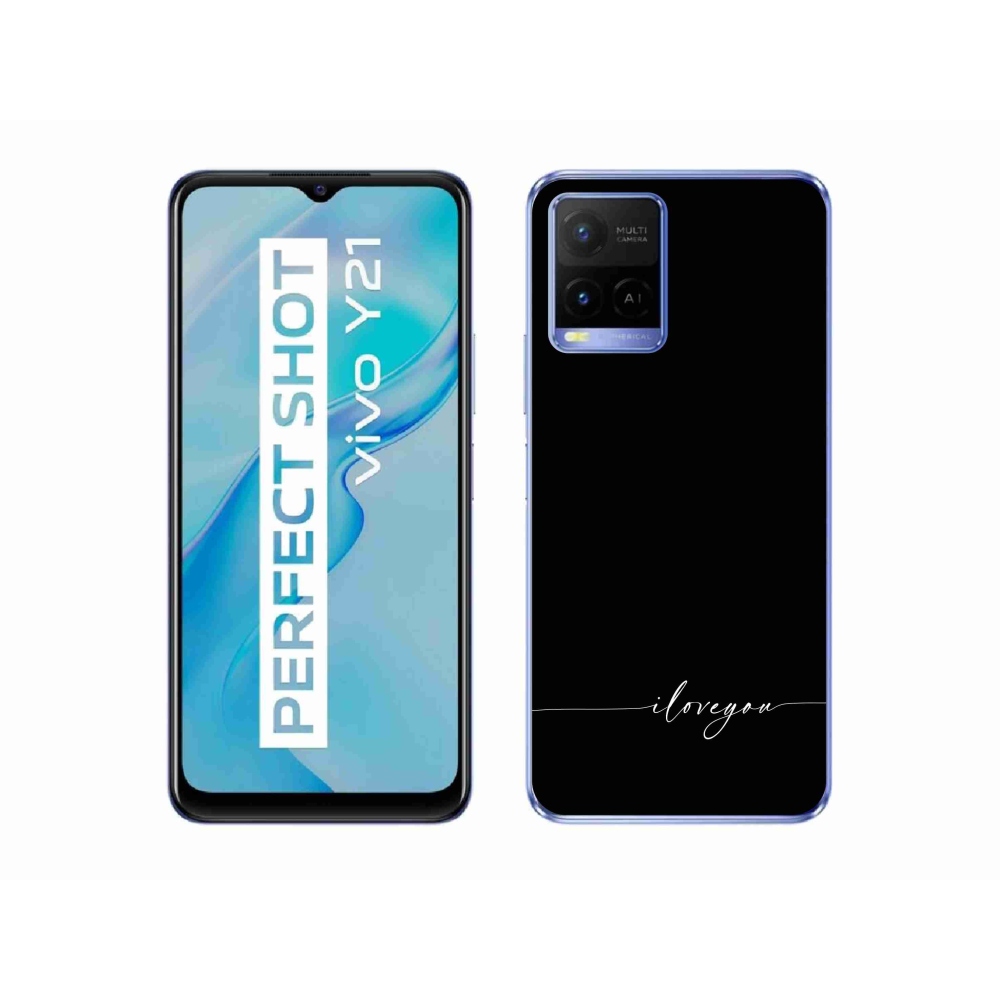 Gélový kryt mmCase na Vivo Y21/Y21s/Y33s - I love you čierne pozadie