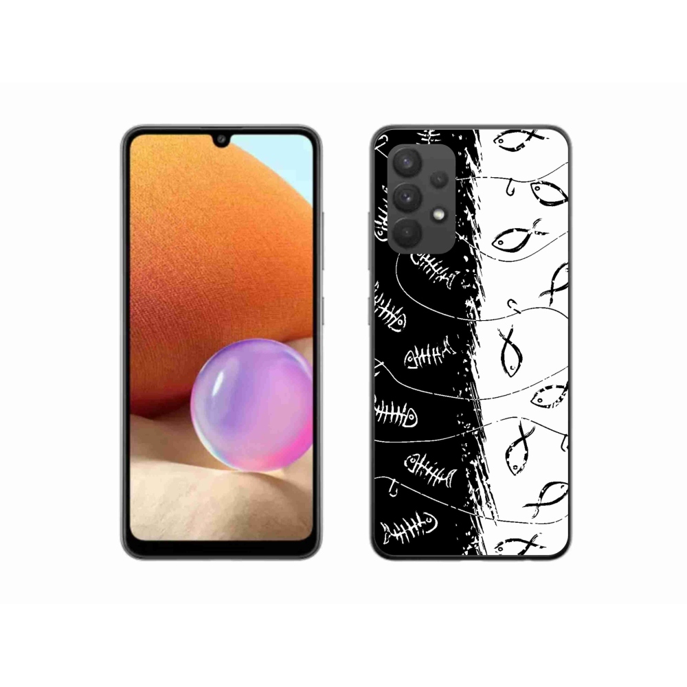 Gélový kryt mmCase na Samsung Galaxy A32 4G - kostry a rybky