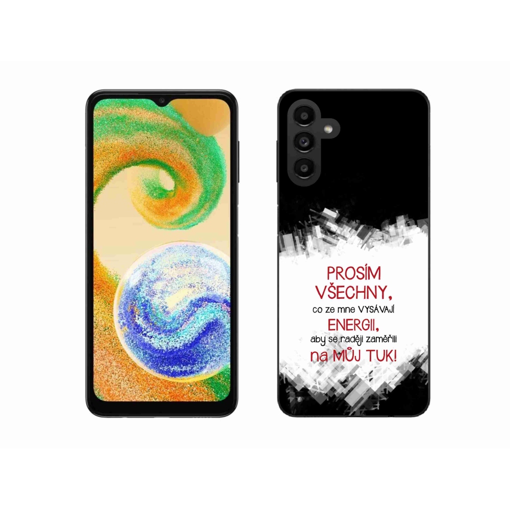 Gélový kryt mmCase na Samsung Galaxy A04s (164.7x76.7x9.1mm) - vtipný text 1 červený