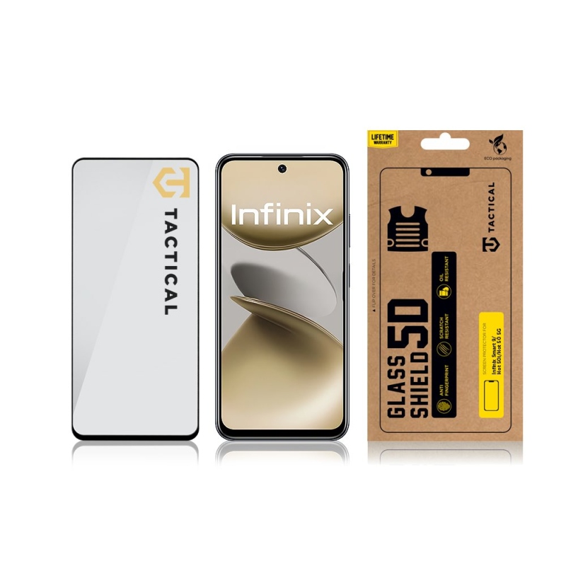 Tactical Glass Shield 5D sklo pre Infinix Smart 9/Hot 50i/Hot 50 5G Black