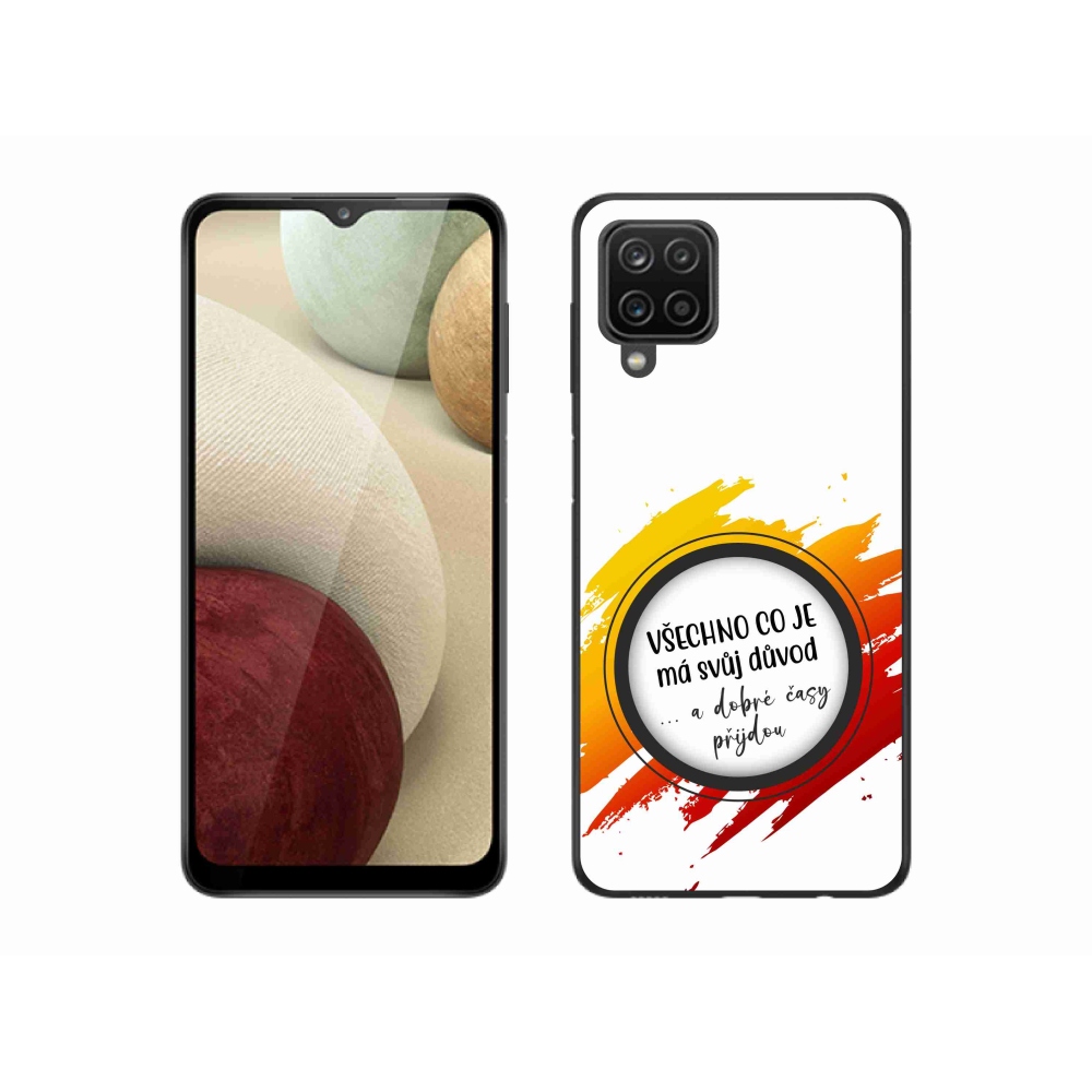 Gélový kryt mmCase na Samsung Galaxy A12 - citát 3 biele pozadie
