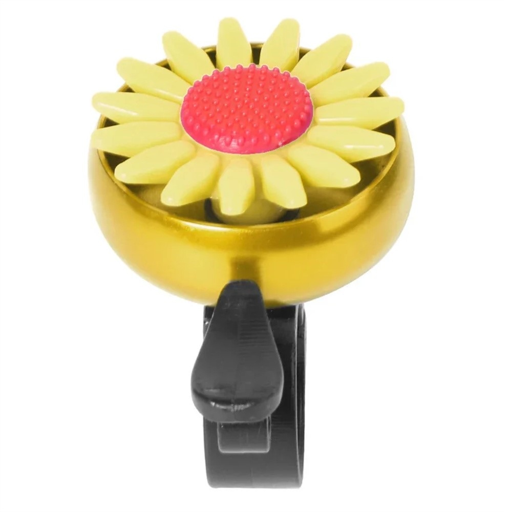 Detský zvonček na bicykel s motívom kvety - žltý