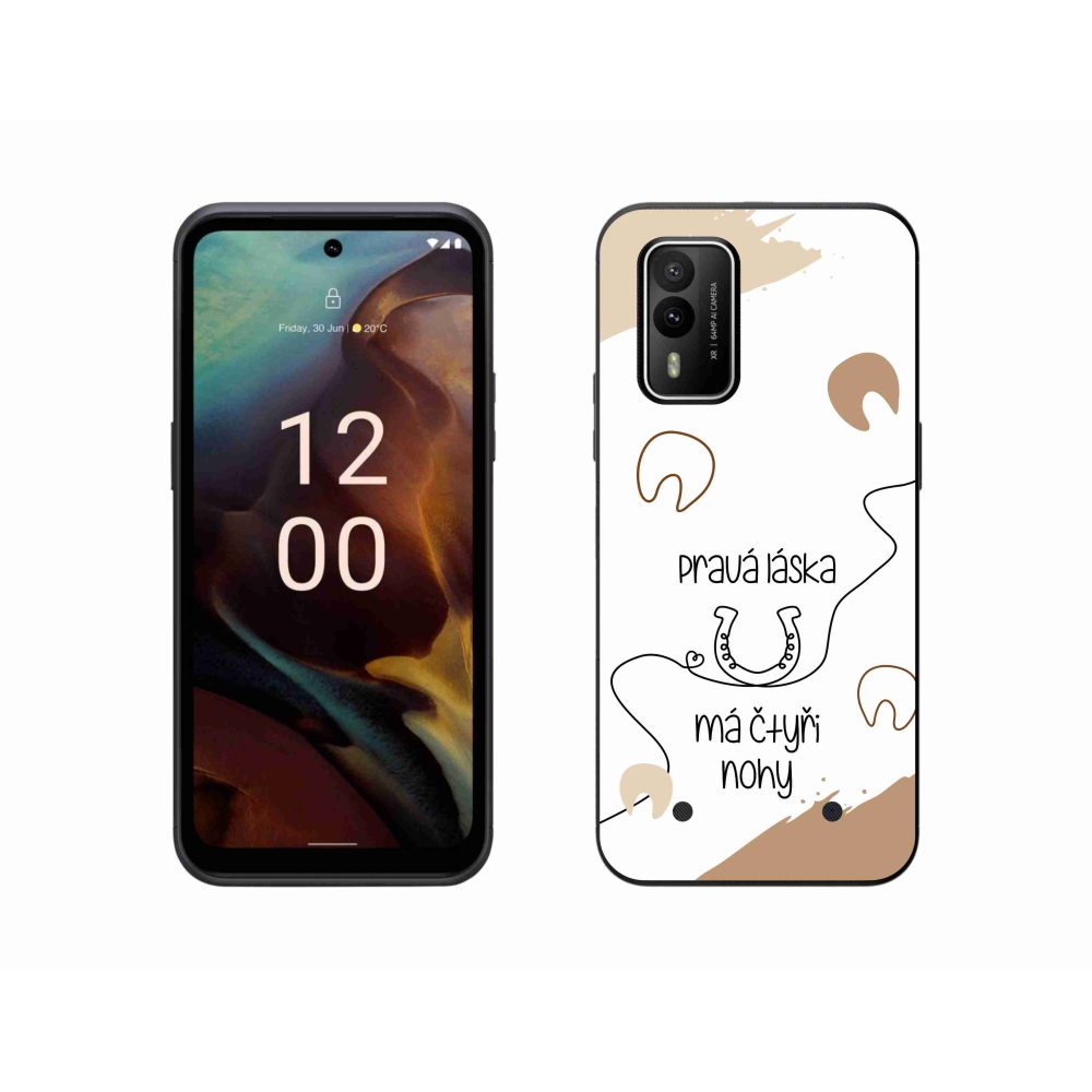 Gélový kryt mmCase na Nokia XR21 - konský motív biele pozadie
