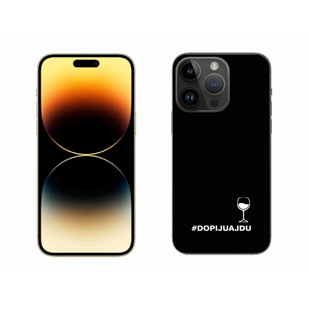 Gélový kryt mmCase na iPhone 14 Pro Max 6.7 - vínny motív čierne pozadie