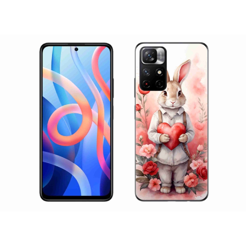 Gélový kryt mmCase na Xiaomi Redmi Note 11S 5G - zajac so srdiečkom