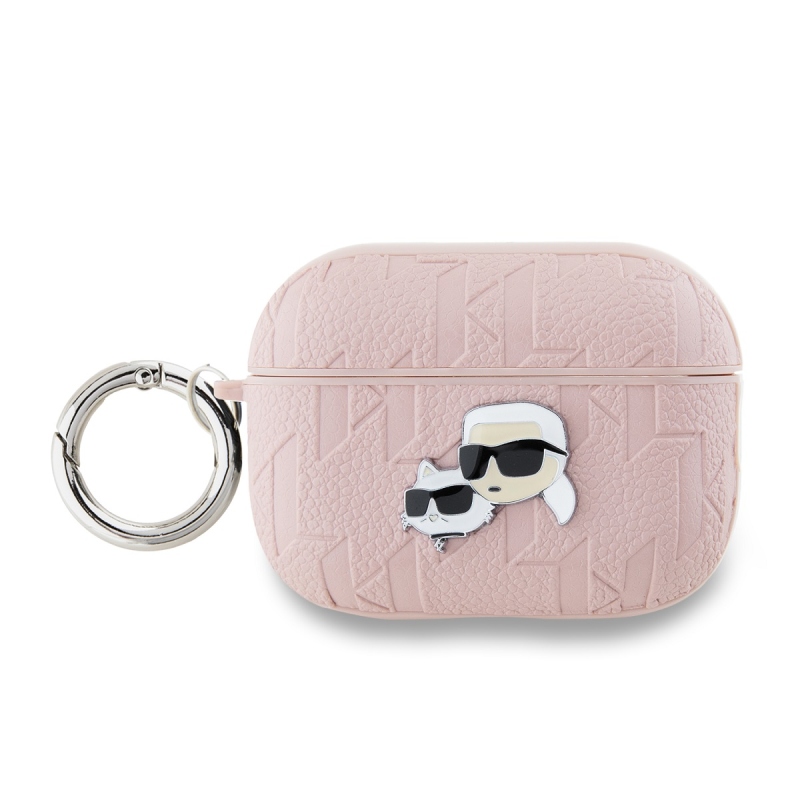 Karl Lagerfeld PU Embossed Karl and Choupette Heads Puzdro pre AirPods Pro 2 Pink