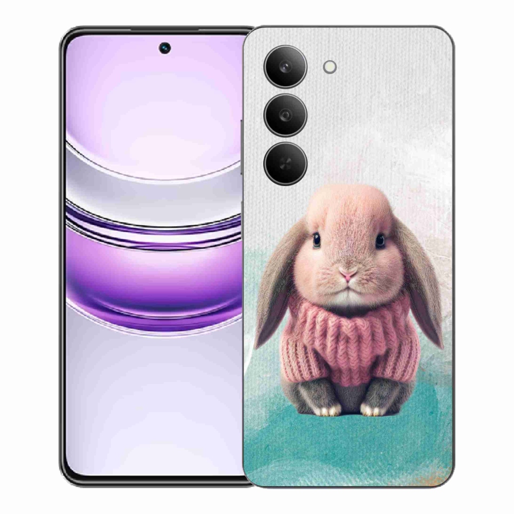 Gélový kryt mmCase na Realme 14x 5G - zajačik vo svetri