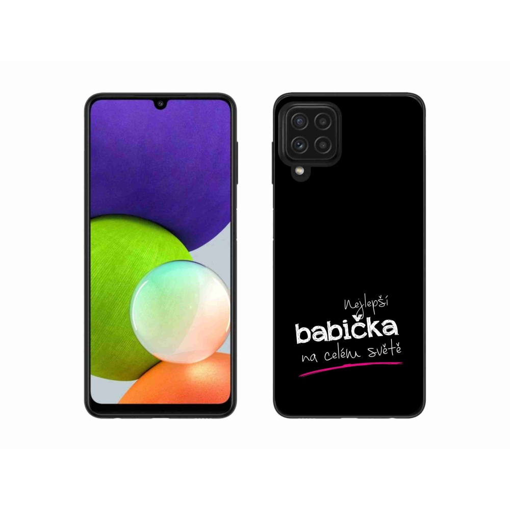 Gélový kryt mmCase na Samsung Galaxy A22 4G - najlepšia babička 4 čierne pozadie