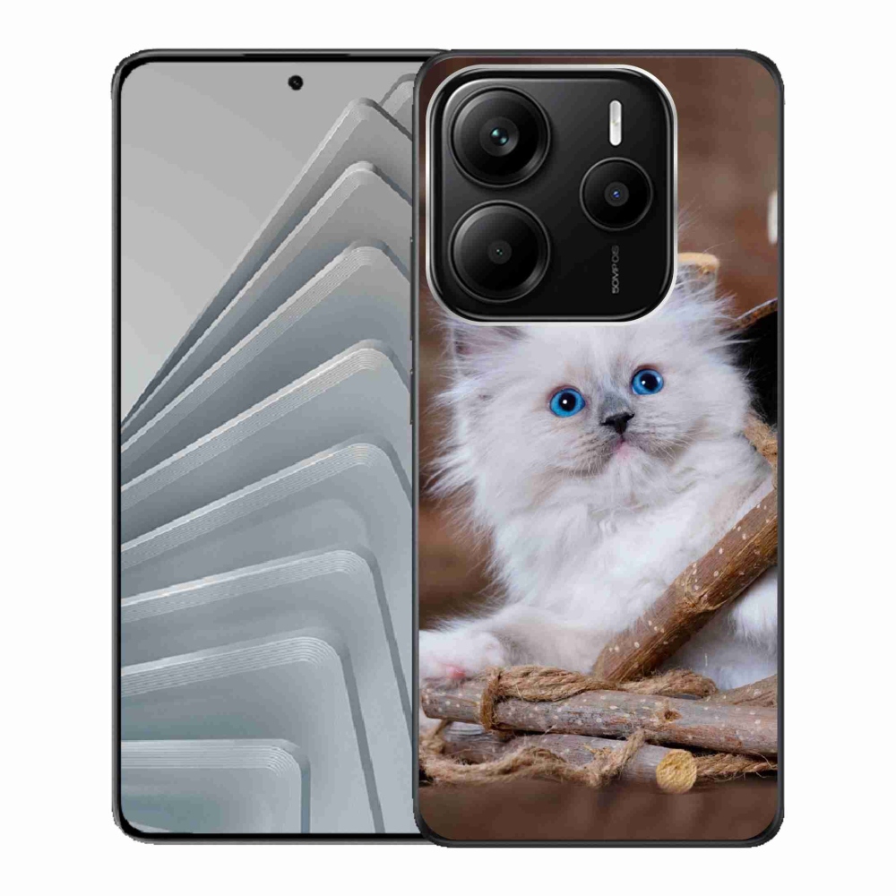 Gélový kryt mmCase na Xiaomi Redmi Note 14 5G - biele kotě