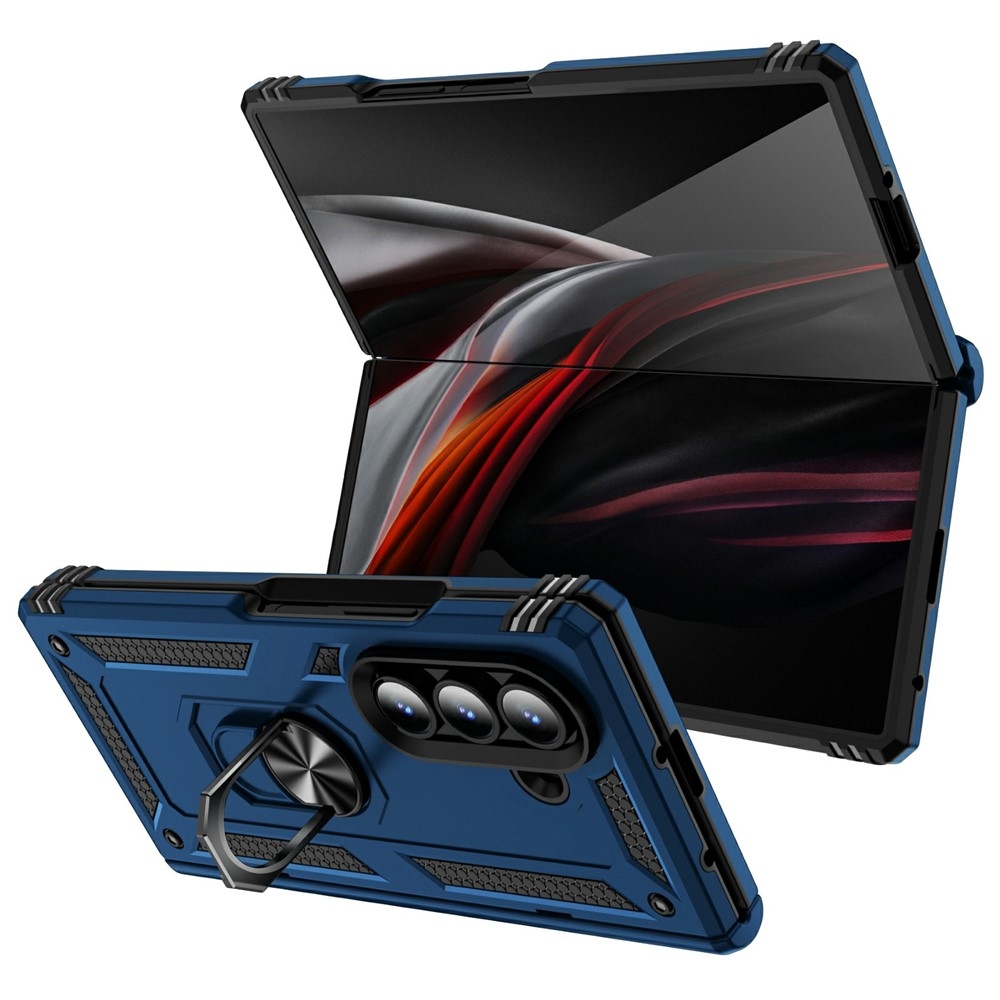 Ring odolný kryt na Samsung Galaxy Fold7 5G - modrý