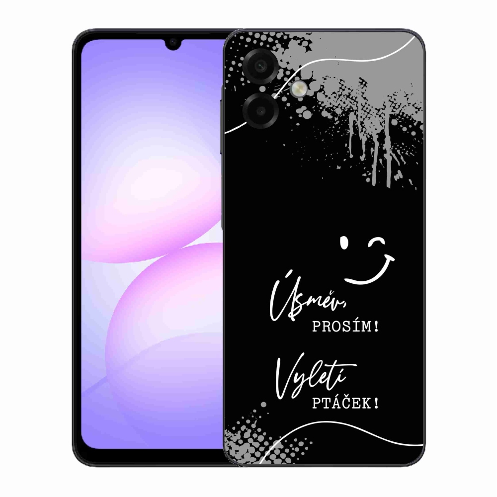 Gélový kryt mmCase na Samsung Galaxy A07 4G - vtipný text 4 čierne pozadie