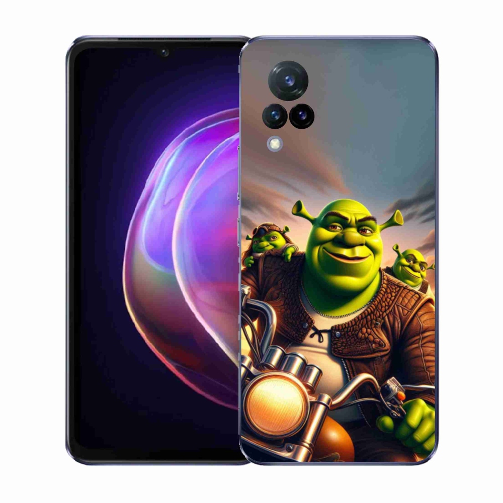 Gélový kryt mmCase na Vivo V21 4G/5G - shrek na motorke