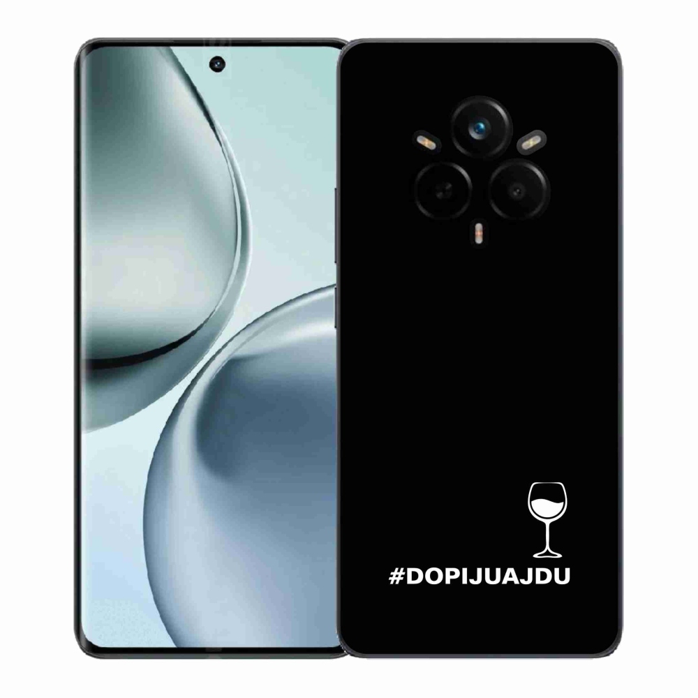 Gélový kryt mmCase na Realme 14 Pro+ 5G - vínny motív čierne pozadie