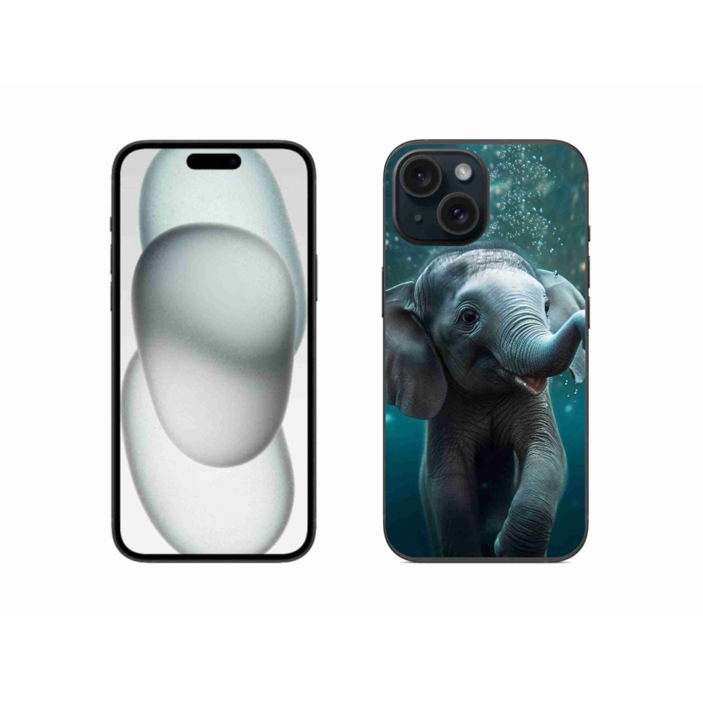 Gélový kryt mmCase na iPhone 15 - sloník pod vodou