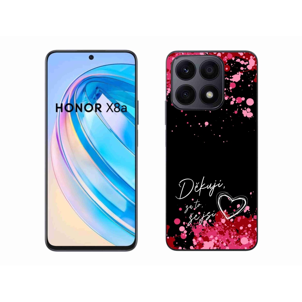 Gélový kryt mmCase na Honor X8a - zamilovaný text 2 čierne pozadie