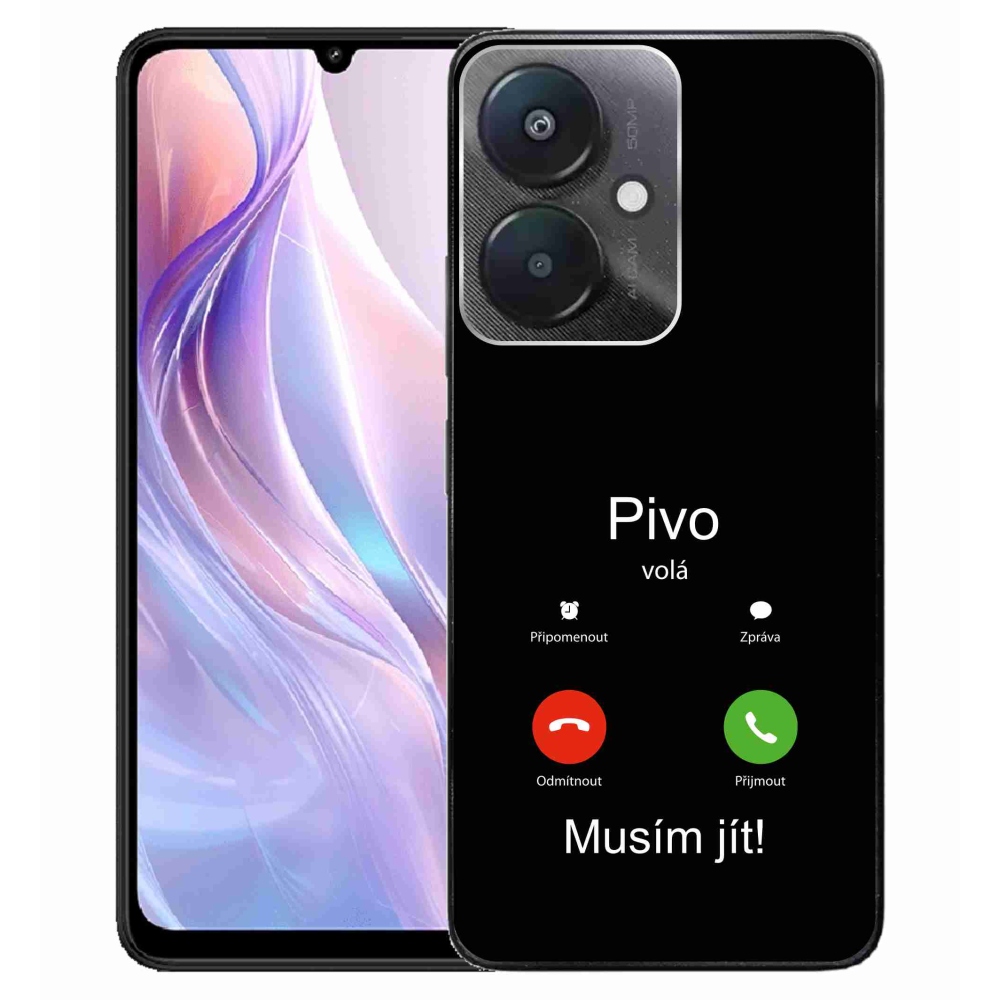 Gélový kryt mmCase na Xiaomi Redmi 13C 5G - pivo volá čierne pozadie