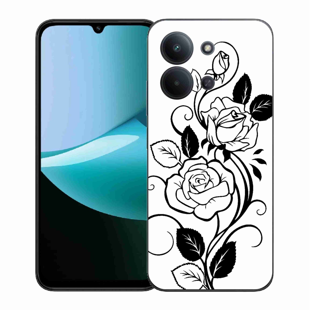 Gélový kryt mmCase na Xiaomi Redmi 15C 4G (171mm) / Poco C85 4G (171mm) - čiernobiela ruža